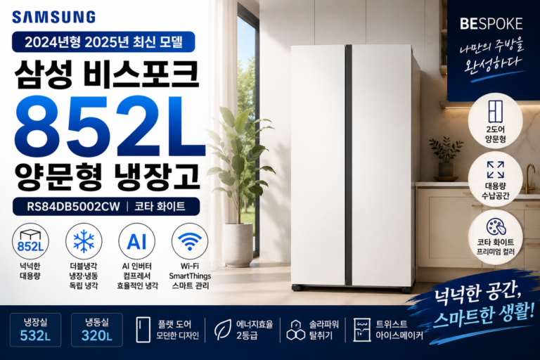 삼성 비스포크 냉장고 RS84DB5002CW 852L 가격·스펙·장단점 총정리