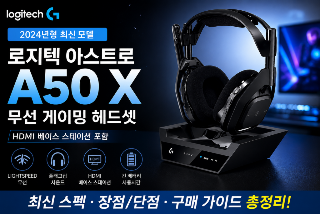 로지텍 아스트로 A50 X 무선 게이밍 헤드셋 A00186 제품 이미지