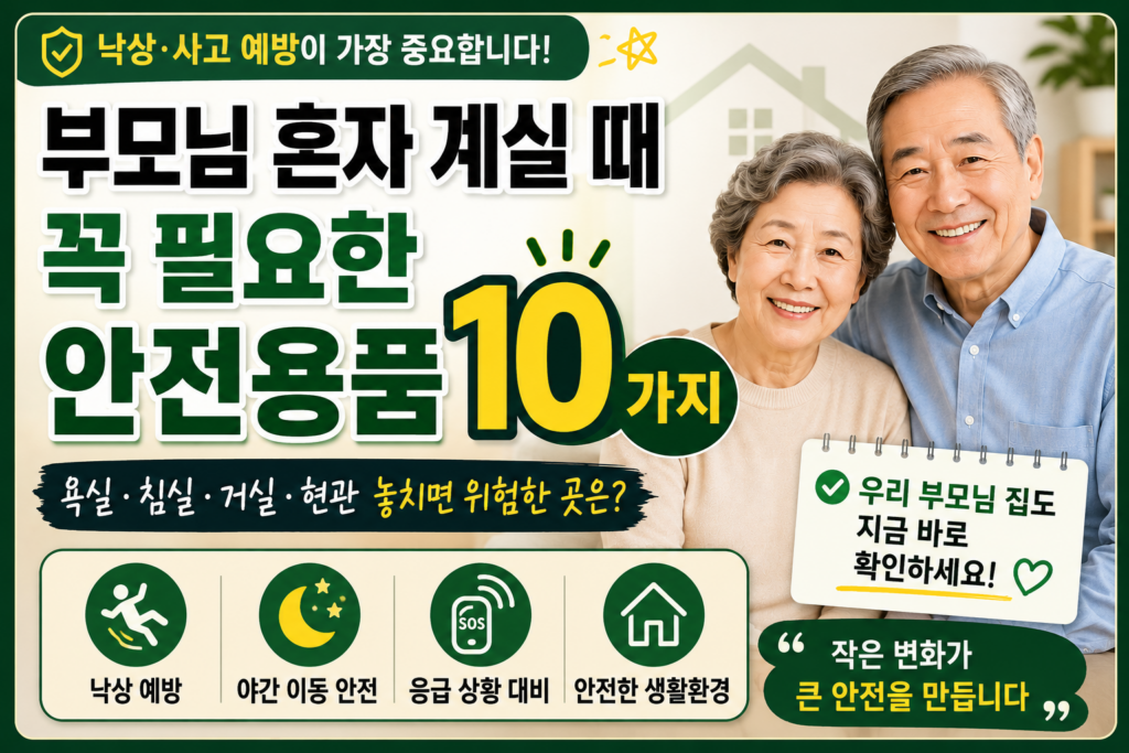 부모님 혼자 계실 때 필요한 안전용품 10가지｜집에서 꼭 확인할 것 썸네일