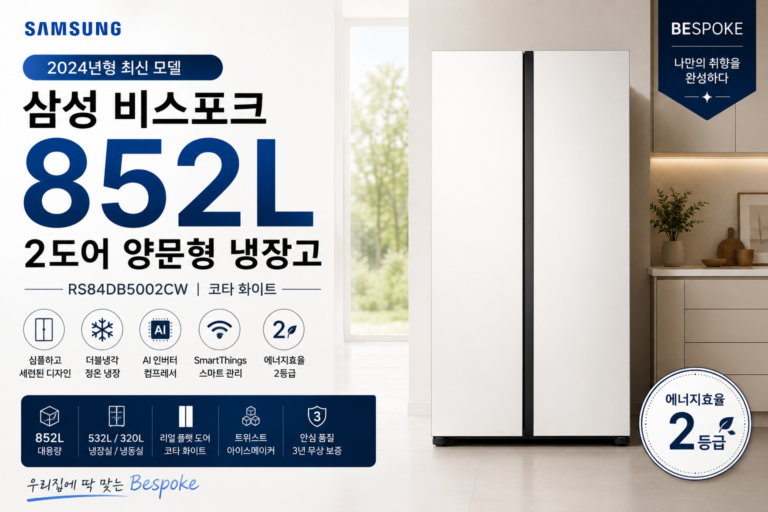 삼성 비스포크 냉장고 RS84DB5002CW 852L 가격·스펙·장단점 총정리