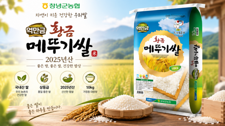 창녕군농협 억만금 황금 메뚜기쌀 10kg｜2025년산 국내산 백미 상등급
