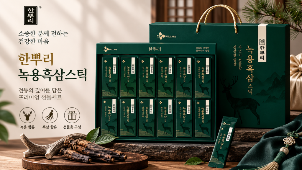 한뿌리 녹용흑삼스틱 60개입 선물세트 구성과 특징 총정리 제품 이미지