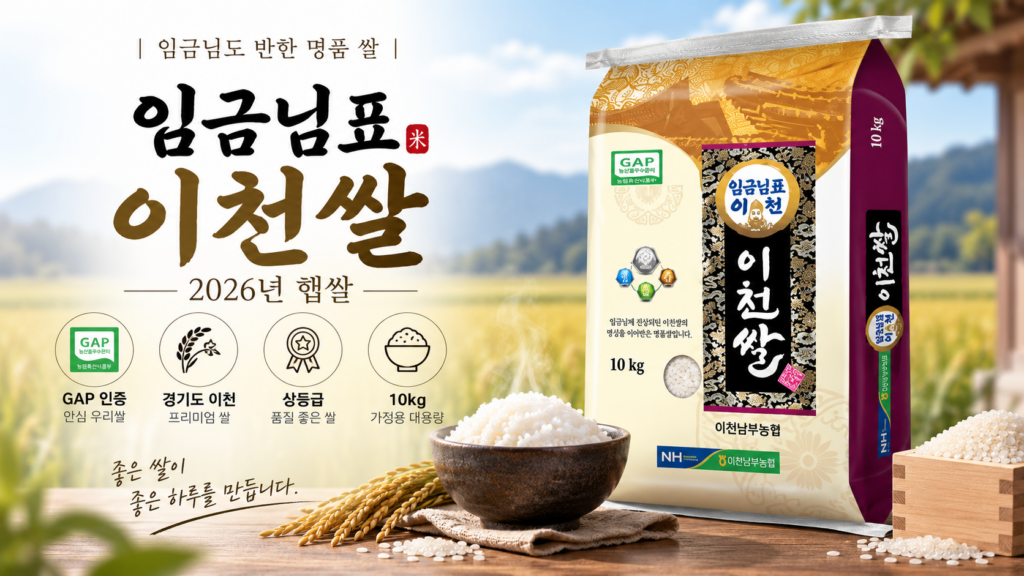 이천남부농협 임금님표 이천쌀 10kg｜GAP 인증 2026년산 햅쌀 상등급 제품 이미지