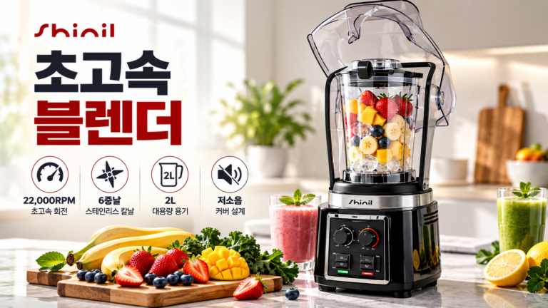 신일 초고속 블렌더 SMX-BR2205NW | 2L 저소음 6중날 대용량 믹서기