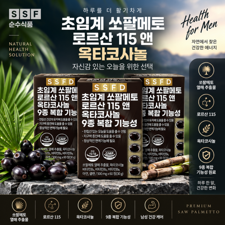 SSF Pure Foods 쏘팔메토 로르산 115 옥타코사놀 9종 복합 60정 3개