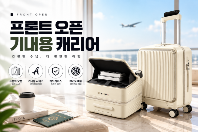 프로튼 오픈 캐리어 18인치 기내용 | 프론트 오픈 하드 여행 캐리어