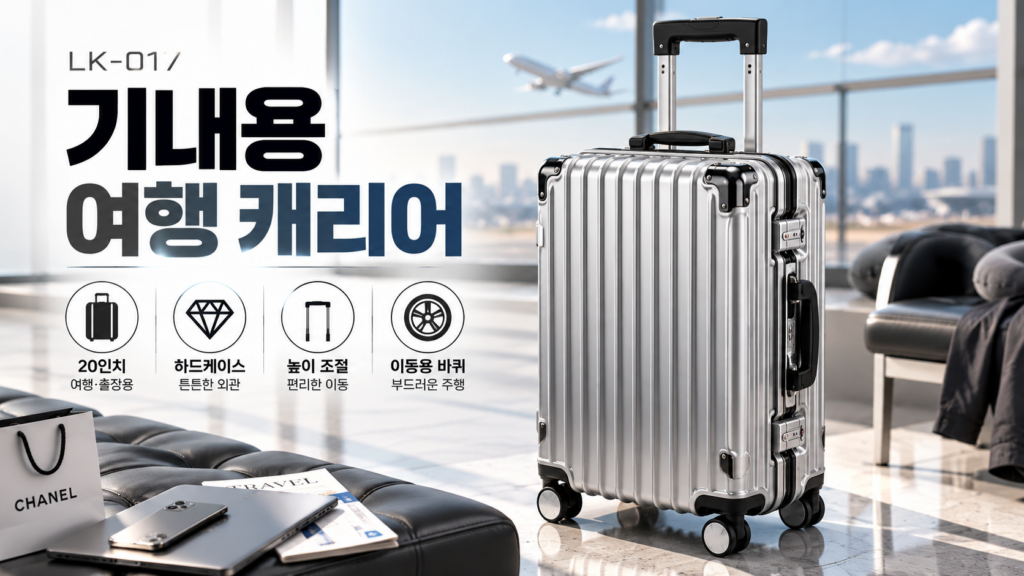 20인치 기내용 캐리어 LK-017 | 실버 여행용 캐리어 제품 이미지